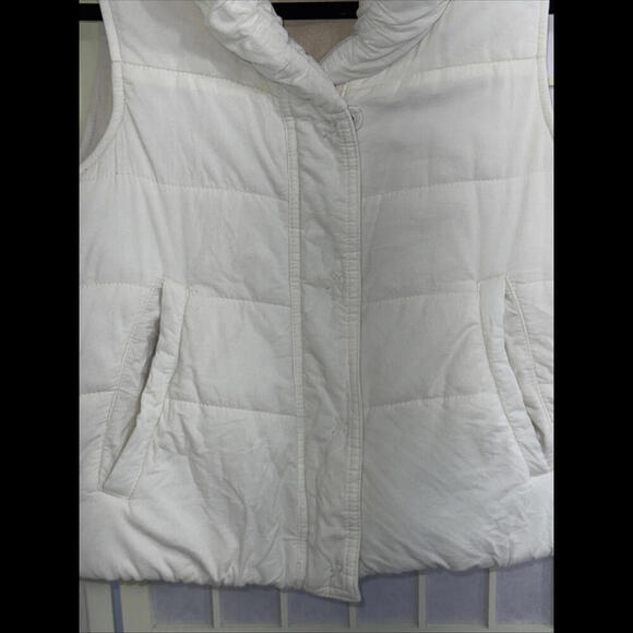 Anthropologie Pilcro Cream Preppy Luxury Designer Puffer Vest Small - Picture 5 of 15